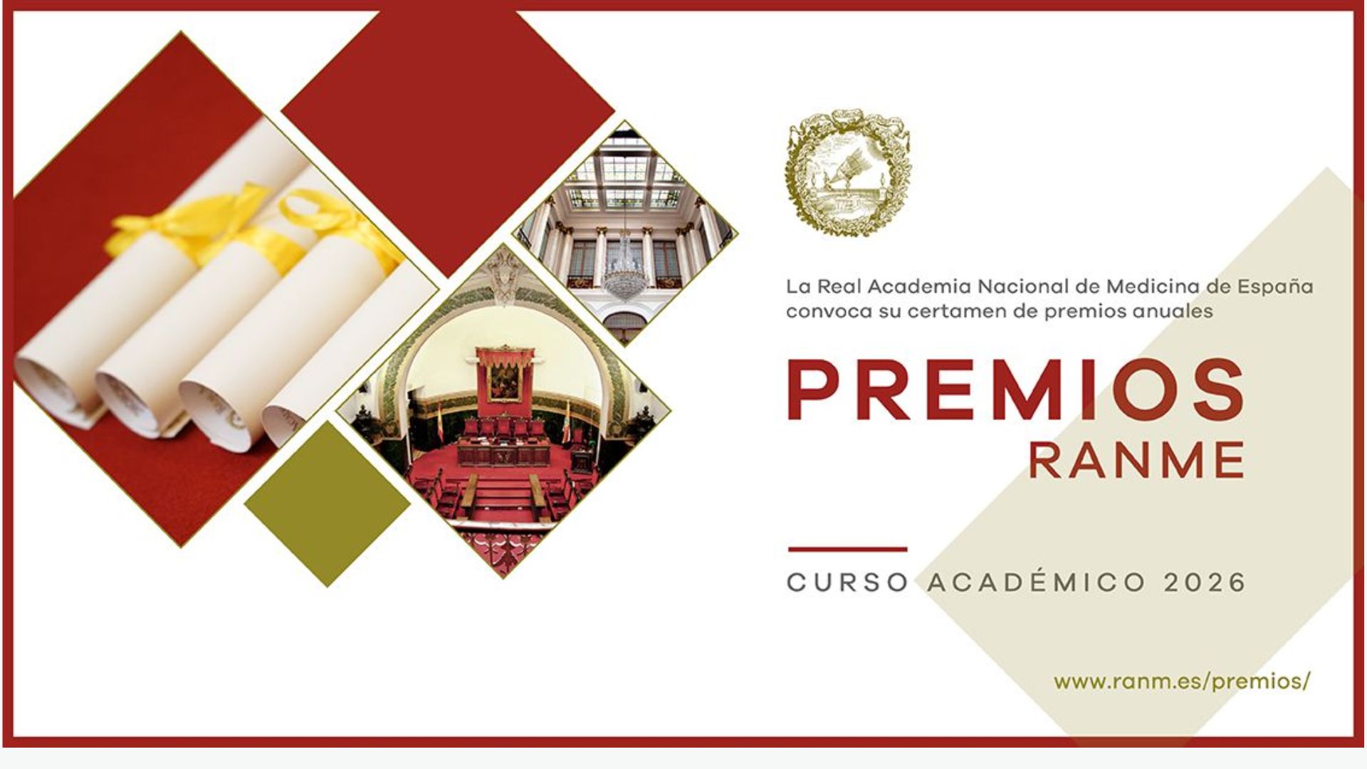 Abierto el plazo de presentaci&oacute;n de solicitudes de los premios convocados por la Real Academia Nacional de Medicina de Espa&ntilde;a<br>