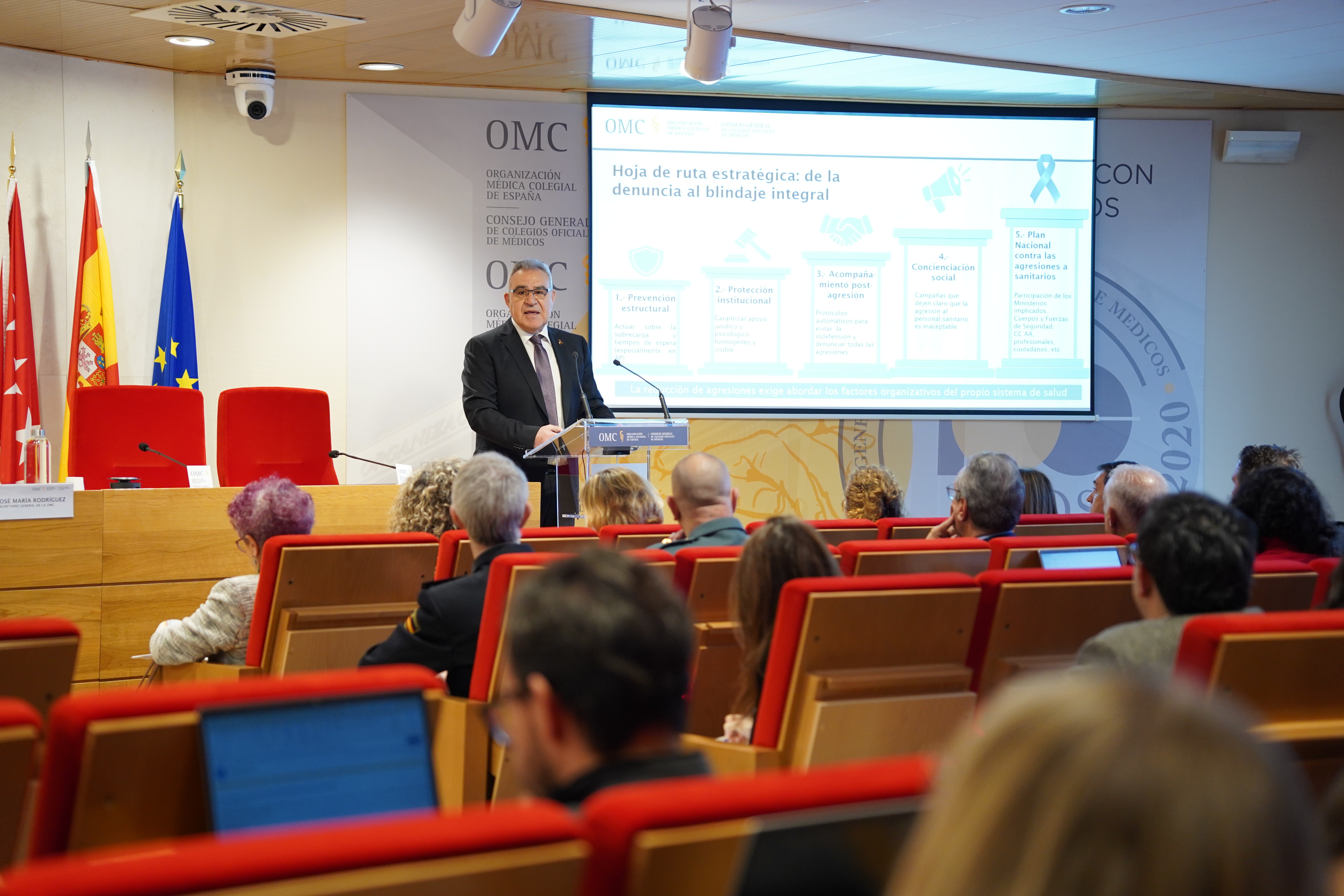 La Organizaci&oacute;n M&eacute;dica Colegial reclama un plan nacional para frenar la violencia cronificada contra los sanitarios desde la pandemia<br>